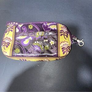 Stephanie Dawn Small Purple Floral Paisley Quilted Clutch Wallet